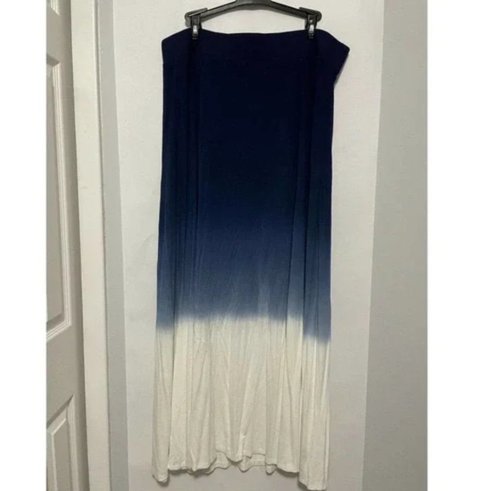 Torrid Dip Dye Jersey Slit Maxi Skirt Blue NWT Sz US 14/16 Sz 1